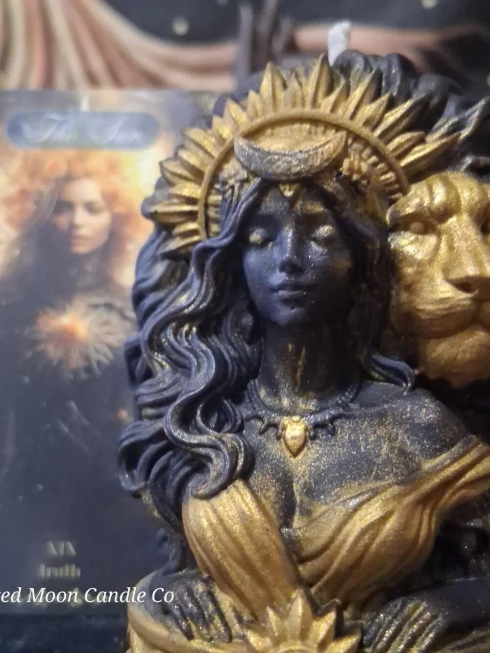 Sekhmet — Goddess of Ra Luxury Ritual Candle | Hand-Sculpted Lioness Warrior | D